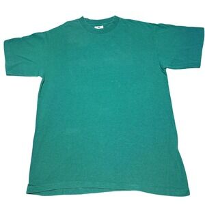 Vintage‎ 1990s Lee USA Made Single Stitch Teal Green Blank T-Shirt Size Large